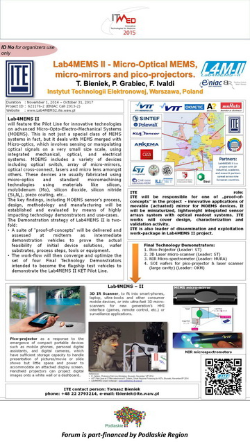 Lab4MEMS II poster for ITMED 2015 conference Lab4MEMS II poster for ITMED 2015 conference