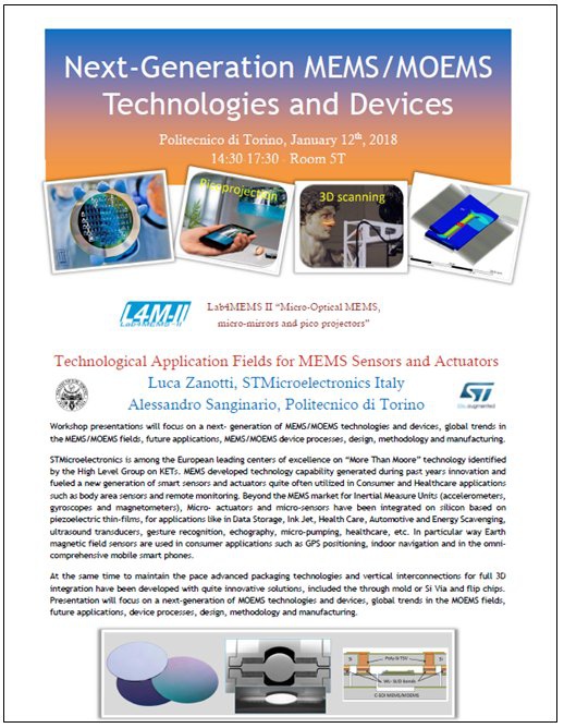 Lab4MEMS 2 Workshop at Politecnico di Torino 2018